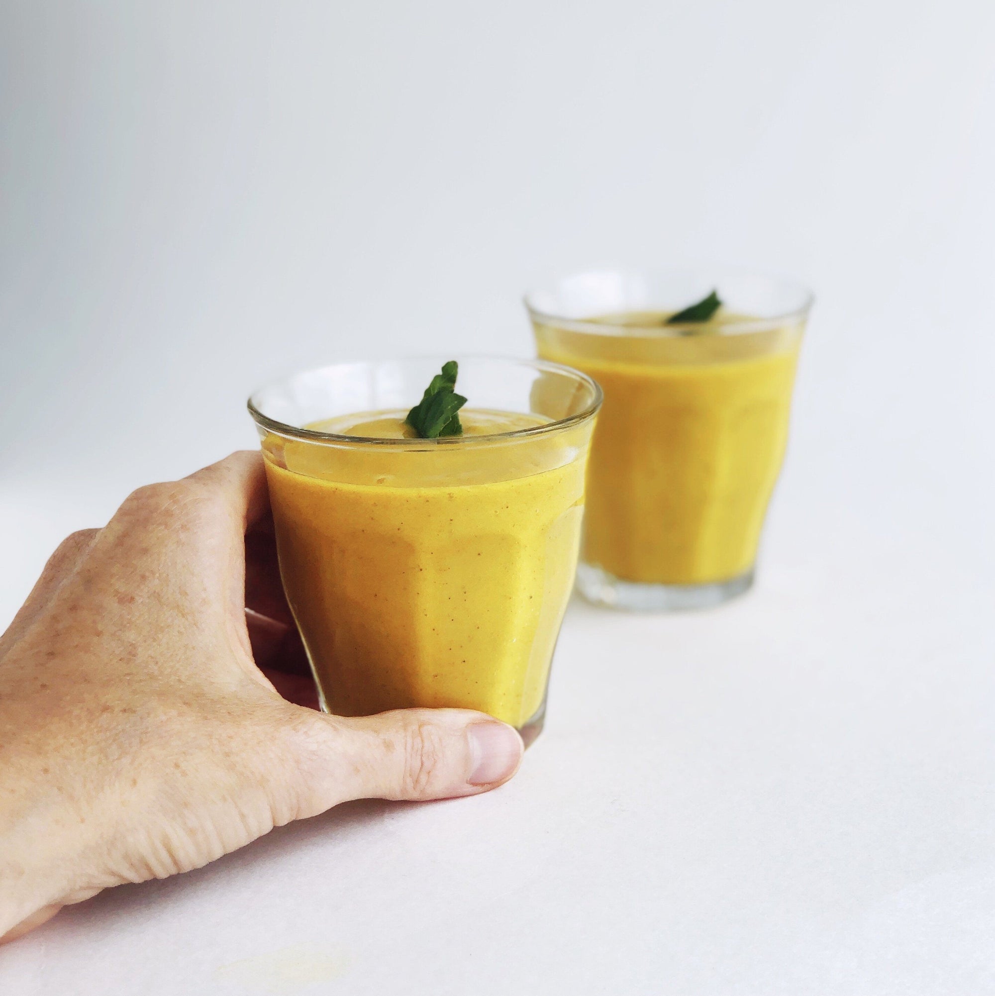 Turmeric Peach Mango Lassi