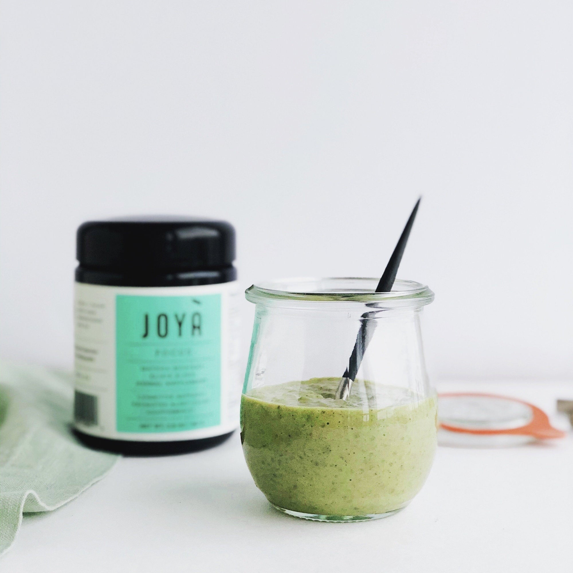 Breakfast ideas featuring JOYÀ Matcha Moringa Elixir