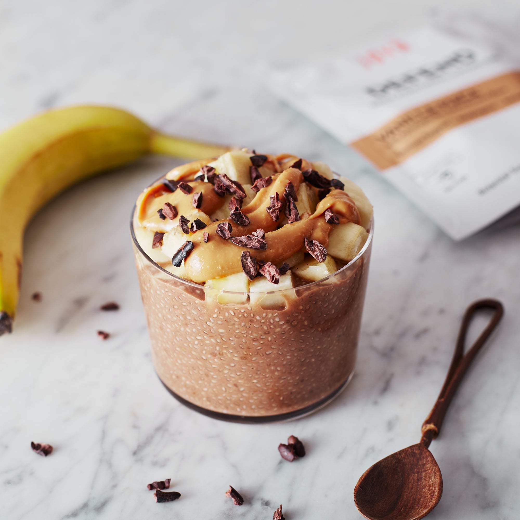 Chunky Monkey Chia Pudding with JOYÀ Defend Superblend