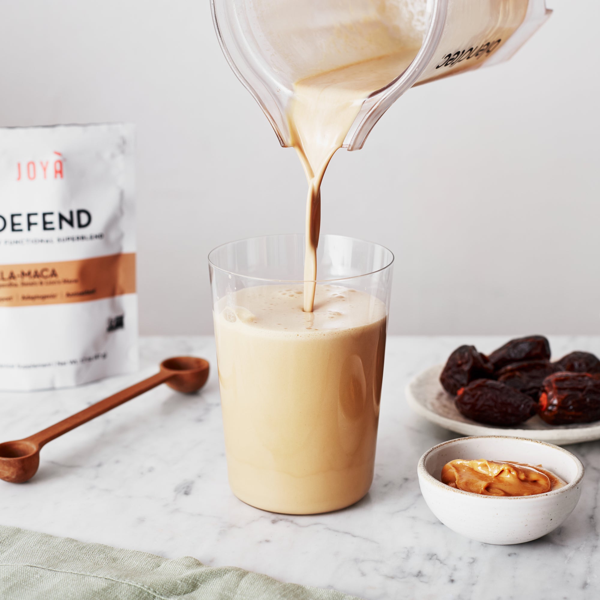 Peanut Butter Protein Shake with JOYÀ's Defend Vanilla-Maca Superblend