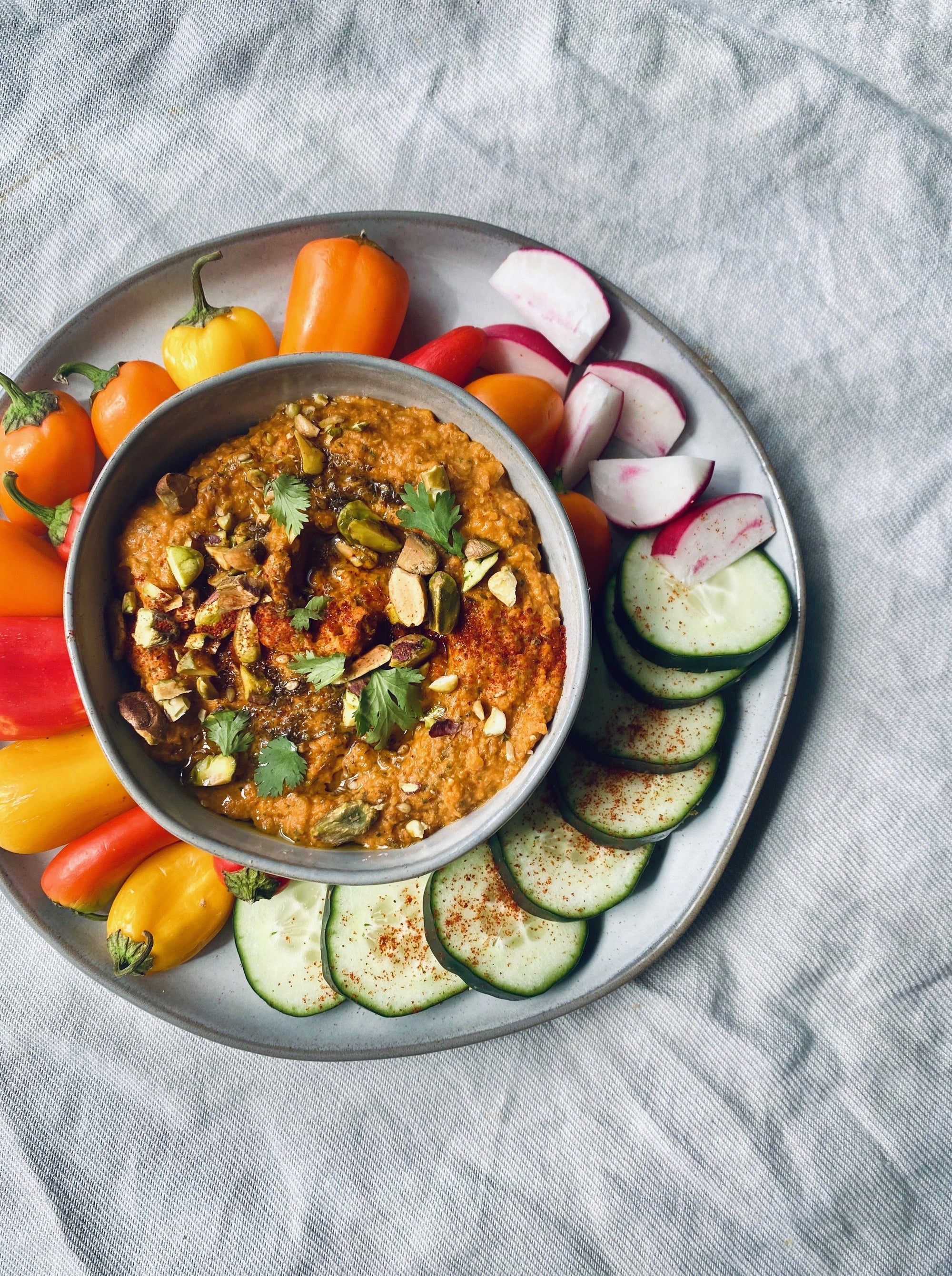 Recipe for Jazzed Up Roasted red Petter Hummus from JOYÀ