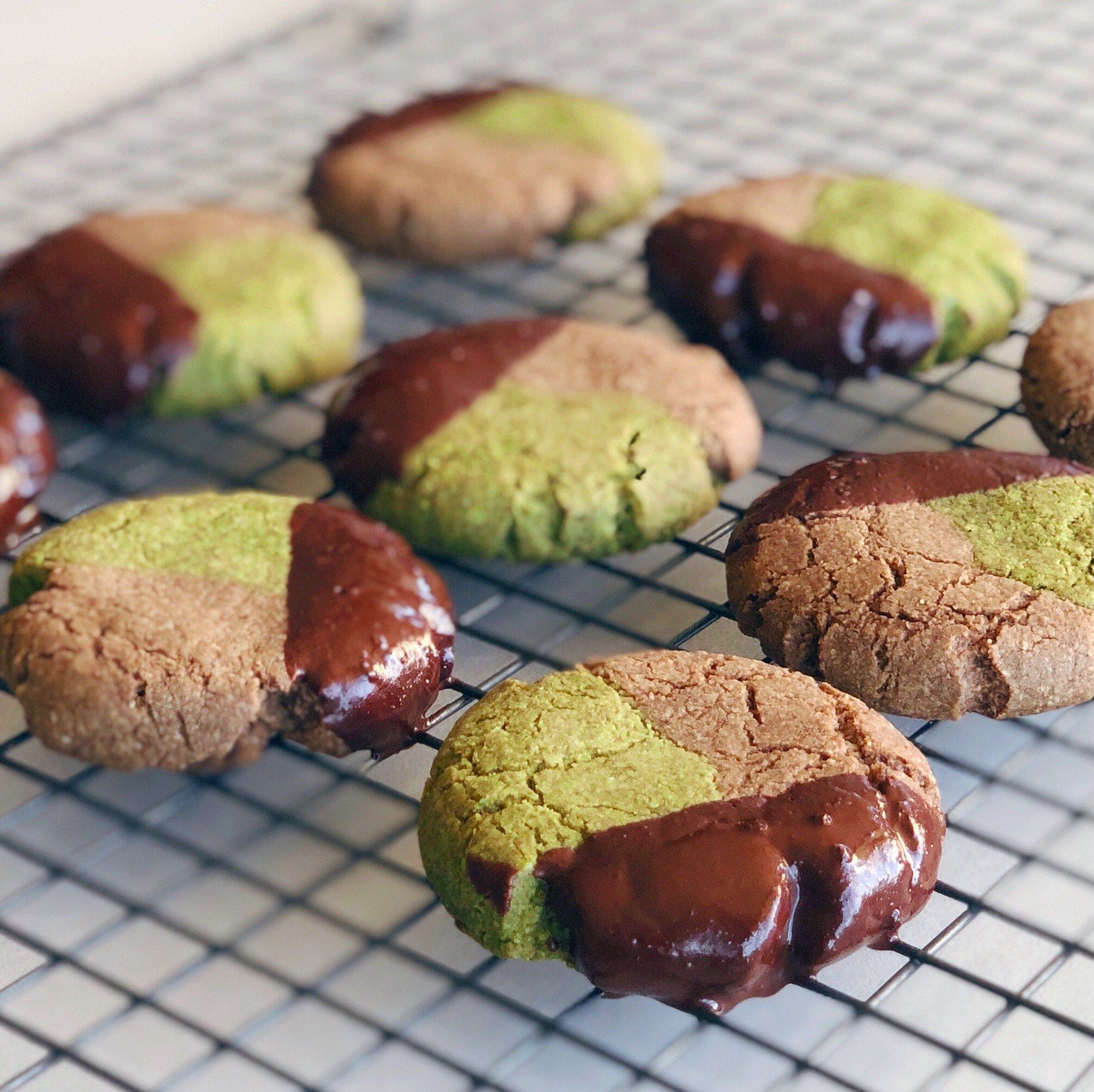 Matcha Double Chocolate Cookies