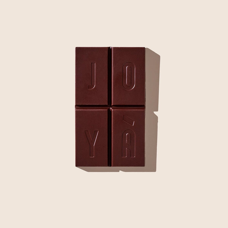 Unwrapped bar of JOYÀ Balance Functional Chocolate
