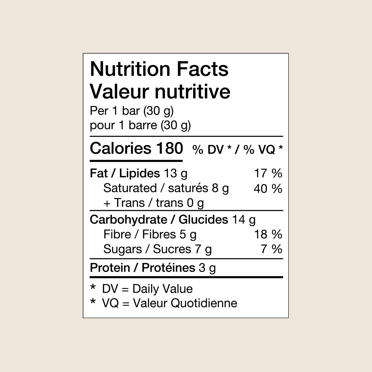 Focus Chocolate Supplement Facts

    