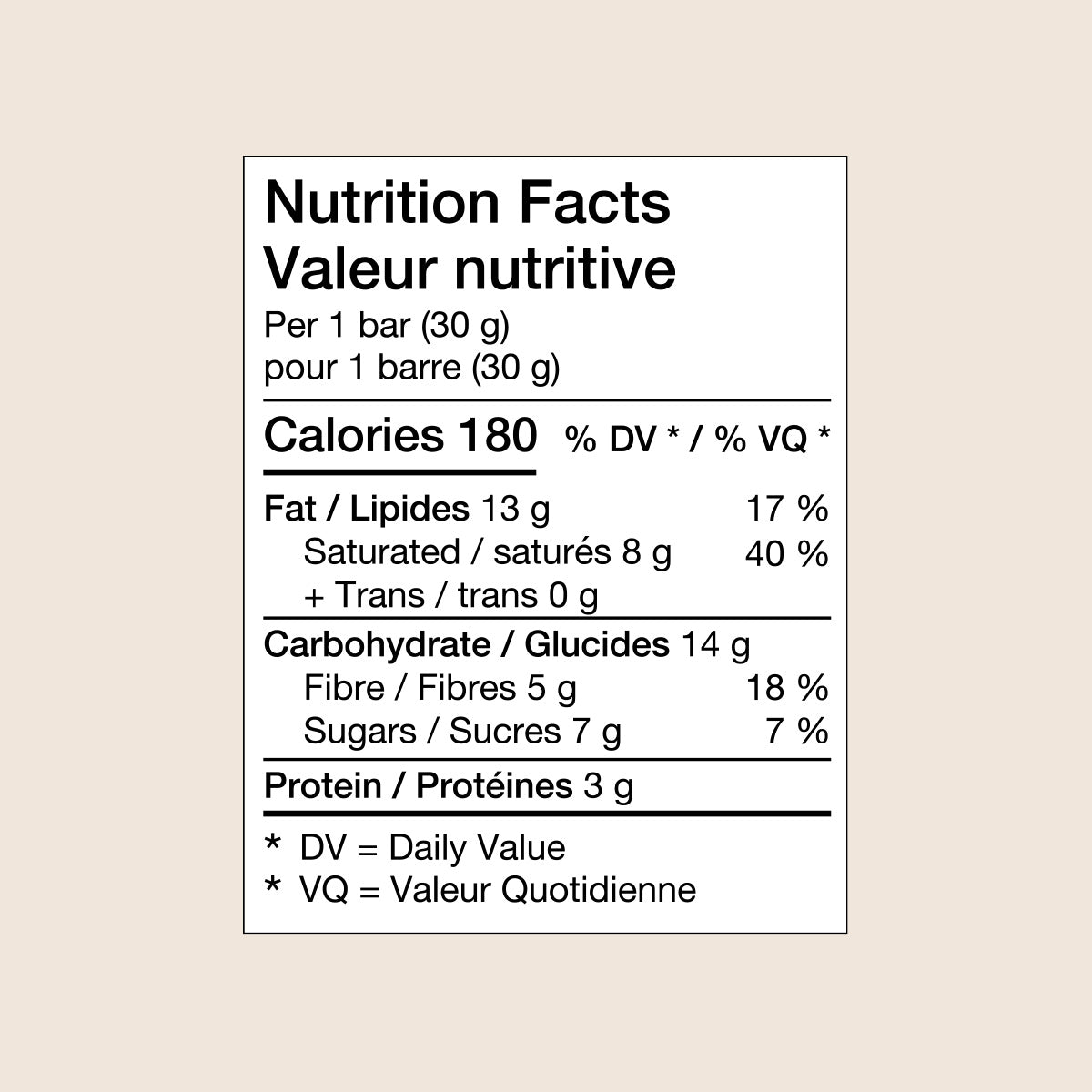 Focus Chocolate Supplement Facts

          