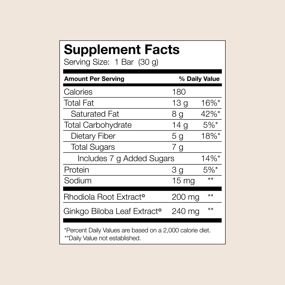 Focus Chocolate Supplement Facts

    