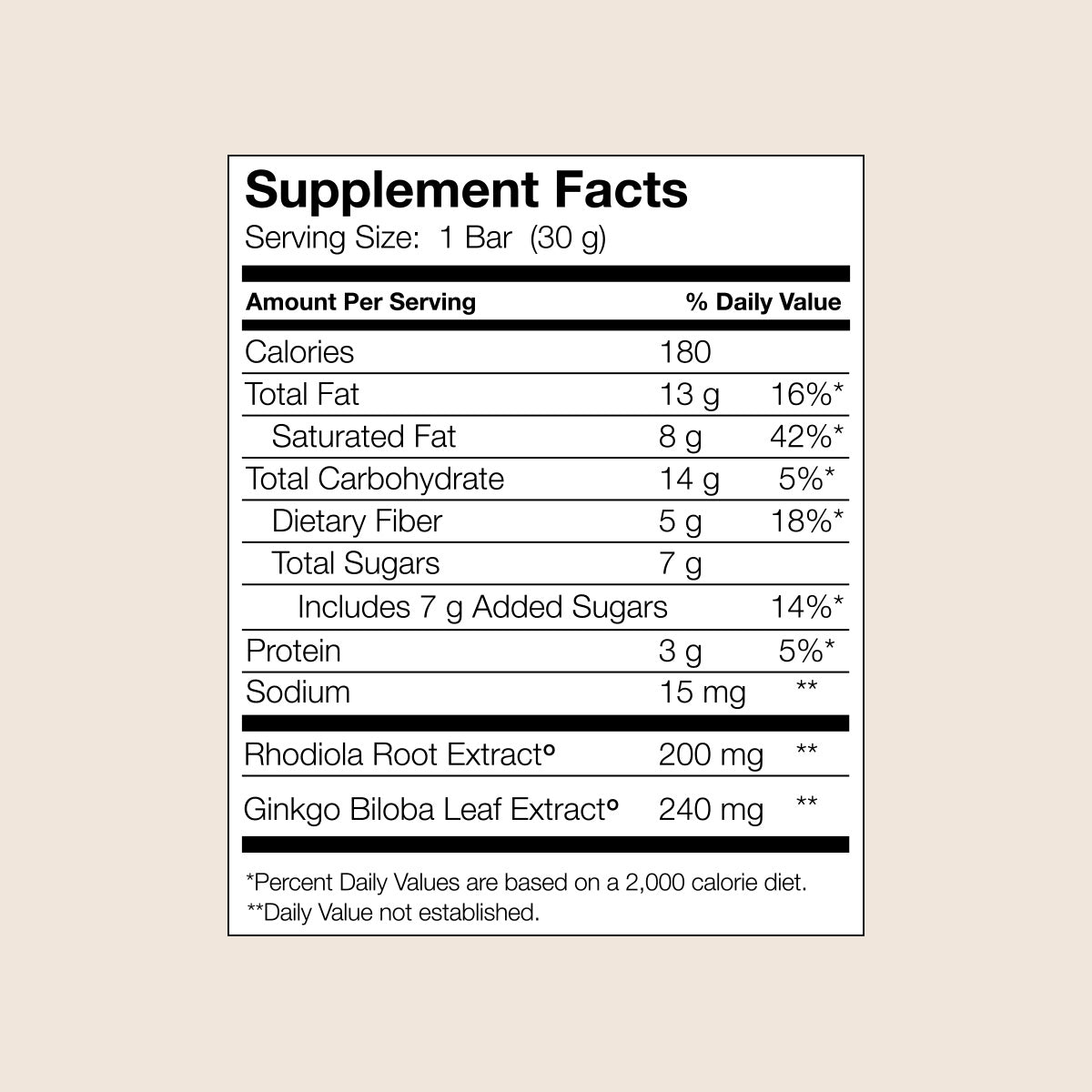 Focus Chocolate Supplement Facts

          