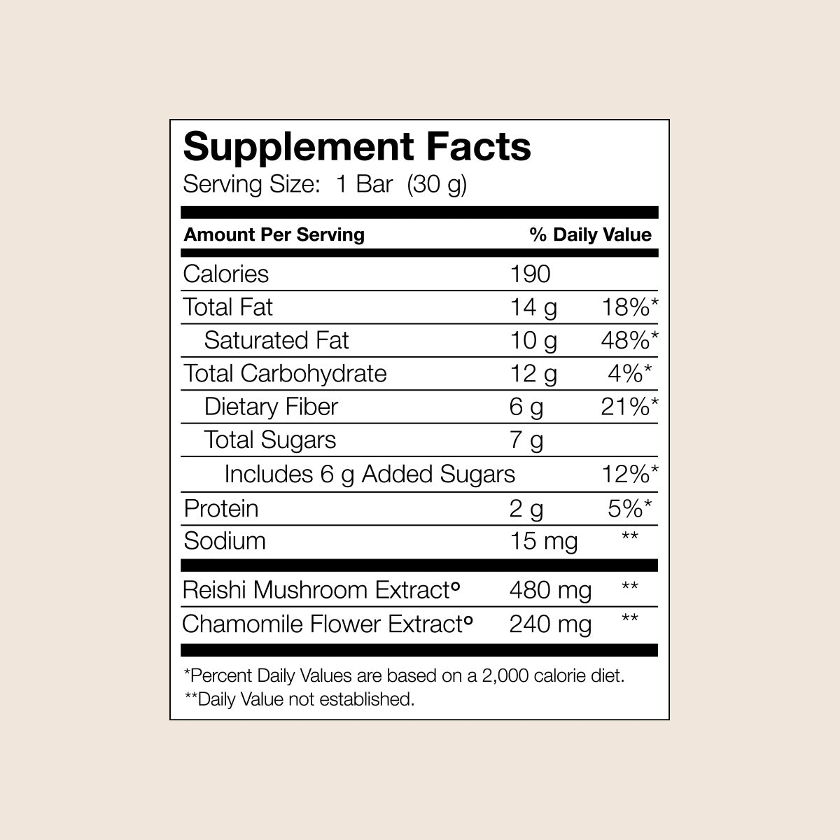 Zen Chocolate Supplement Facts

    